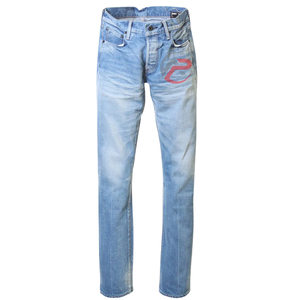 Jeans pour hommes d'usine directe confortable toile de qualité supérieure léger motif droit taille moyenne devant plat - Product Image 1
