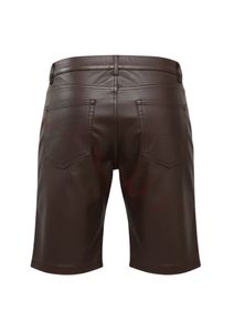 Pantalones Cortos Clásicos de Cuero Genuino para Hombre, Cinco Bolsillos, Color Marrón Oscuro, para Ropa Urbana - Product Image 3