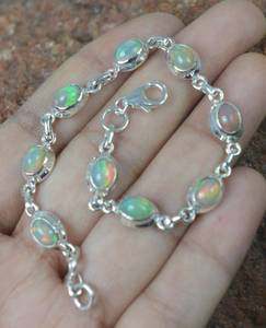 Natural Ethiopian Opal 925 Sterling <b>Silver</b> <b>Adjustable</b> <b>Bracelet</b> Handmade Gemstone Jewelry Elegant Gift For Women - Product Image 3