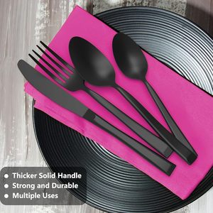 Ensemble de couverts en acier inoxydable de qualité supérieure résistant à la rouille durable passe au lave-vaisselle couverts en métal élégants pour les restaurants de mariage - Product Image 5