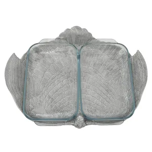 Plateau en aluminium fait à la main Plateau en métal poli artisanal Espaces de vie haut de gamme Cadeaux Design côtier multifonctionnel ZAHID EXPORTS - Product Image 5