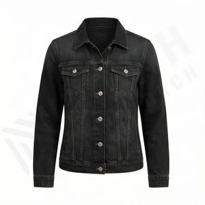 Veste en jean décontractée personnalisée pour hommes, grandes tailles, 100% coton, option logo sur le devant, respirante, veste d'hiver - Product Image 1
