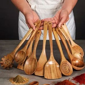 Ensemble d'ustensiles de cuisine en bois durables |   Haute qualité |   Prix d'usine en gros - Product Image 1