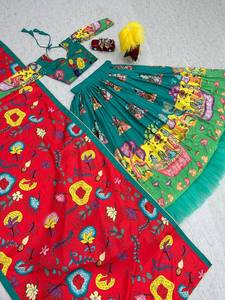 Último diseñador de algodón puro estampado a mano trabajo Lehenga Choli por FabZone ropa india y paquistaní - Product Image 3