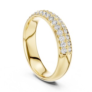 Three Row Pave Band Moissanite <b>Ring</b> 925 Sterling Silver Bridal Fine Jewelry Wholesale Eternity <b>Stacking</b> - Product Image 6