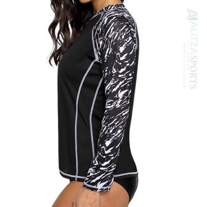 Sujetador protector de sarpullido de manga larga personalizado para mujer, tela ligera de secado rápido con protección UV para actividades en la playa, Tallas grandes - Product Image 5