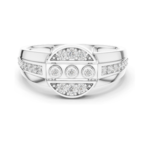Bague pour femme à trois pierres en diamant de culture, clarté VVS-VS, 0,322 CT, disponible en or 18 carats, 14 carats, 10 carats et argent 925, rose - Product Image 2