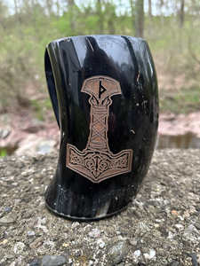 Tasse à boire en corne de buffle polie pour les amateurs de Viking tasse à eau en corne de buffle authentique pour décor à la maison rustique meilleur Logo - Product Image 4