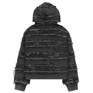 เสื้อฮู้ดมีซิปสำหรับผู้ชายผ้าคอตตอนมีฮู้ดผ้าเกล็ดปลาแบบปักลาย - Product Image 2