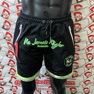 Pantalones cortos de gimnasio de talla grande Bolsillos con cremallera personalizados Cintura con cordón Sólido Nuevos bolsillos con cremallera personalizados Tallas grandes Liso teñido Su propio logotipo - Product Image 1