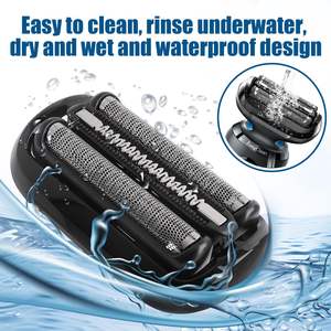 Lot de 3 Têtes de Rasoir de Rechange pour Rasoir Électrique Homme Noir Lame Double Rotative Étanche IPX7 Lavable pour le Visage - Product Image 4