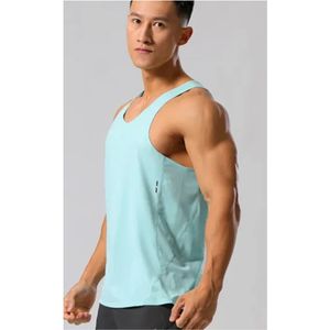 Verano de talla grande músculo deportes camiseta sin mangas transpirable Color sólido entrenamiento chaleco gimnasio Fitness secado rápido hombres camiseta sin mangas - Product Image 3
