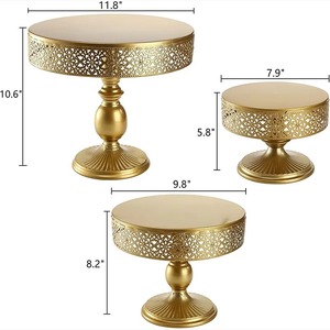Juego de soporte para pastel de boda de Metal dorado más vendido mesa de postre para decoración de boda elegante y soporte de exhibición - Product Image 4