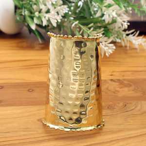 Brazalete chapado en oro, brazalete hecho a mano, brazalete martillado de oro | Brazalete Ancho ajustable | Joyería Boho Chic | Declaración. - Product Image 3