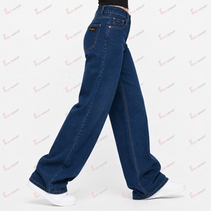 Jeans de Mezclilla para Mujer al por Mayor, con Logotipo Personalizado, Cintura Alta, Ajustados, de Pierna Recta, de Pierna Ancha, Pantalones Casuales, Jeans de Algodón Elástico Premium - Product Image 3