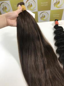 Cabello Virgen Vietnamita de Doble Calidad Superior, 50 cm, Negro, Liso, Trama de Piel, Trama Doble a Máquina, Perfección Natural - Product Image 3