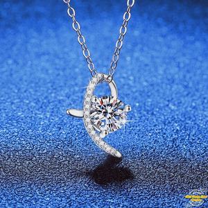 Collar de Plata de Ley S925 de Estilo Clásico para Mujer, con Colgante de Moissanita Multicolor de Lujo Ligero, Joyas de Perlas Negras, Regalo - Product Image 4