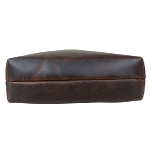 Sac à bandoulière en cuir véritable pour femme avec fermeture à glissière sangle réglable poches avant et arrière - Product Image 4