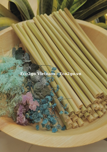 Eco2go Pailles à boire en gazon organique naturel du Vietnam Logo personnalisé Accessoires de bar Boîte emballée - Product Image 5