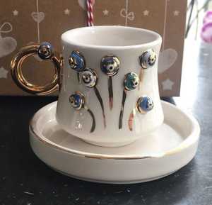 Juego de Té de Lujo Hecho a Mano con Diseño de Animales, Estilo Realista, con Recubrimiento Electrolítico, Juego de Té Árabe Turco de Exportación, Tazas de Té y Platillos Chapados en Oro - Product Image 6
