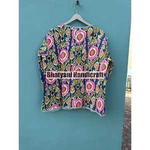 Chaqueta de algodón puro Unisex bohemio transpirable Reversible acolchado indio temporada de otoño - Product Image 4