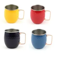 Tazas de Cerveza Modernas y Ecológicas de Acero Inoxidable con Agarre Ergonómico, Color Rojo Personalizado, Grabado en la Parte Posterior, para Restaurantes y Escuelas, 350ml, 500ml, 600ml