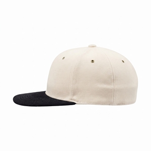 Casquette de baseball unisexe adulte en toile épaisse à visière plate, couleur unie, avec visière contrastante, ajustée, décontractée, toutes saisons - Product Image 2