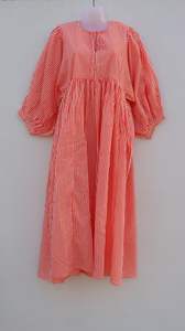 Robe mi-longue de haute qualité avec imprimé bloc décontracté rayures florales col profond et fermeture à cordes longueur au sol pour l'été - Product Image 6