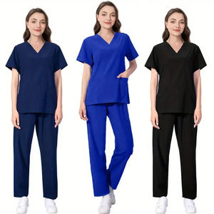 Conjunto de uniforme de hospital unisex con logotipo personalizado, mezcla de algodón, tejido transpirable, OEM y ODM, proveedor mayorista a granel de Bangladesh - Product Image 1