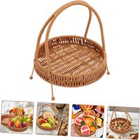 Novo design Rattan Woven Basket Veggie Bandeja Redonda Cesta De Vime Hamper De Armazenamento De Cozinha Cesta De Alimentos Tecidos