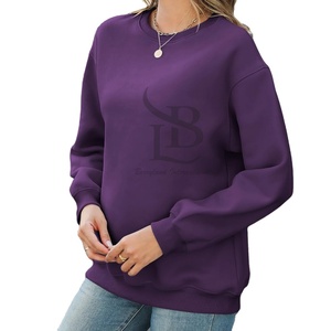 Sweat-shirt décontracté de haute qualité pour femmes universel personnalisé graphique logo brodé sweat à capuche col rond surdimensionné prix bon marché - Product Image 6