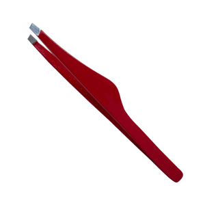 Maroon Color Slant Tip Tweezers Eyebrow and Ingrown Hair Removal Tools Made With German Stainless Steel 3" - Product Image 6