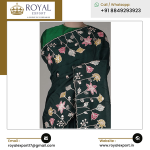 Nouveau dernier fil de soie de concepteur avec Saree en soie de travail de séquence du meilleur fabricant et exportateur indien du monde - Product Image 4