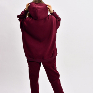 Sweat à capuche surdimensionné en coton de haute qualité épais polaire goutte épaule unie blanc personnalisé tirer a capuch Sudadera hommes sweats à capuche - Product Image 2