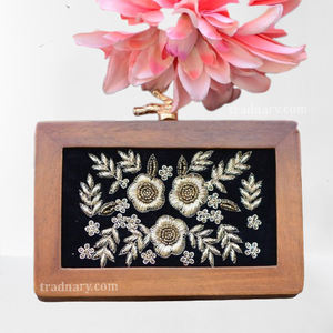 Dernière pochette en bois antique sac à main dame Style imprimé soirée sac cosmétique liège matériel dessin animé motif Design traditionnel - Product Image 3