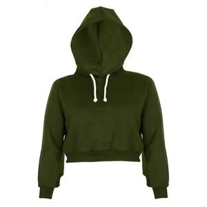 Haute qualité plaine femmes mode haut court sweats à capuche pull avec capuche grande taille imperméable et respirant pour femme sweat à capuche court - Product Image 3