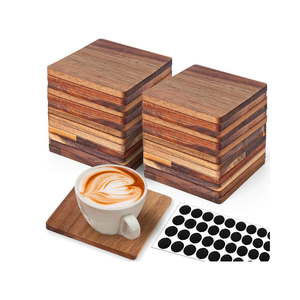 Best price Farmhouse acacia wooden square coasters for drinks with non-slip <b>silicon</b> dots for bar coffee restaurant from Vietnam - Product Image 2