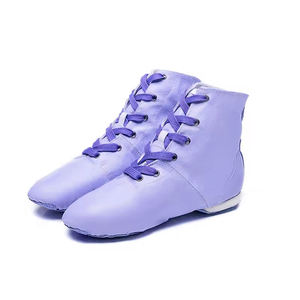 Bottes de danse unisexes en cuir PU Chaussures de danse de salon et de jazz à lacets Chaussures de danse à semelle flexible super souple - Product Image 6
