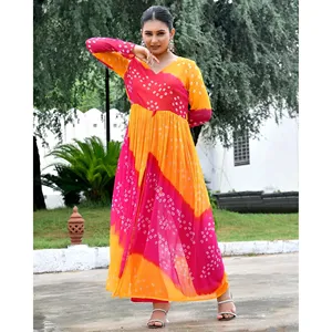 ชุดคุर्ตาผู้หญิงหลากสีแดงชมพู - Product Image 4