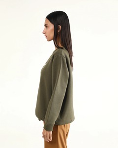 เสื้อสเวตเชิ้ตถักคอวีสำหรับผู้หญิง ดีไซน์ทันสมัย พิมพ์ลาย ใส่ได้ทุกวัน ขายส่งเสื้อผ้าสำหรับฤดูหนาว สไตล์ลำลอง - Product Image 3