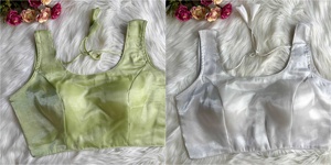 เสื้อเบลาส์ผ้าจอร์เจียสังเคราะห์จากนักออกแบบทำด้วยมือบุนวมสำหรับใส่ทำงานชาวเอเชียใต้แบบดั้งเดิมของปากีสถานขนาดพิเศษ - Product Image 6