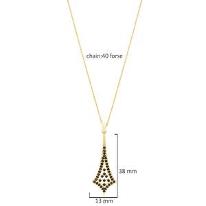 Nouveau Design Black CZ Stone Collier de charme à la mode Fabriqué à la main en argent sterling 925 Bijoux en gros - Product Image 2