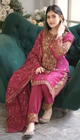 Traje Salwar Pakistaní de Rayón de Seda Fox Art, Diseño en Relieve Estilo Indio Multicolor, Ropa para Mujer, Precio al por Mayor en Stock