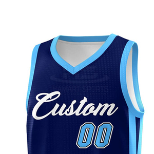 Maillot de basket-ball personnalisé OEM, sublimation, couleur bleue, maillot de basket-ball, vêtements d'équipe, 2026 - Product Image 6