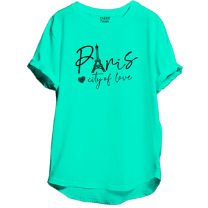 Camiseta de algodón Pima supersuave para mujer, Camiseta con estampado multicolor de gran tamaño de color personalizado con logotipo gráfico DTG en el pecho, Camiseta con estampado para mujer - Product Image 4