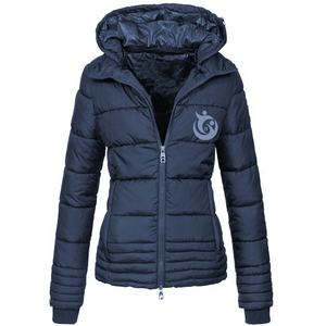 Women's Winter Eco-Friendly Custom Front Logo High Collar <b>Quilted</b> Zip Puffer Thick Coat Long Sleeve Breathable Waterproof - Product Image 3