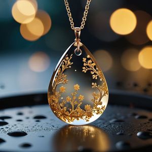 TRADITION UN IQUE RERSIN NEACKLES Creativo hecho a mano Brillante tradición neackles en único cielo azul oscuro Nubes Resina Mujeres - Product Image 4