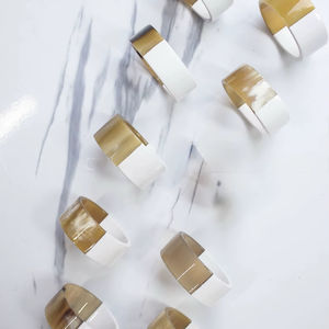 Servilleteros de Cuerno de Búfalo, Porta Servilletas Redondos para Hoteles de Lujo, Restaurantes y Mesas de Boda, Alta Calidad - Product Image 1