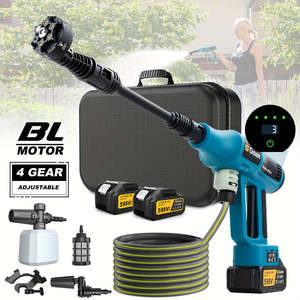 Gisam Pistola de Lavado de Autos Inalámbrica de Alta Presión con Pantalla Táctil Digital, 2x4000mAh, 6 Boquillas en 1, Limpiadores de Alta Presión de 4 Velocidades - Product Image 6