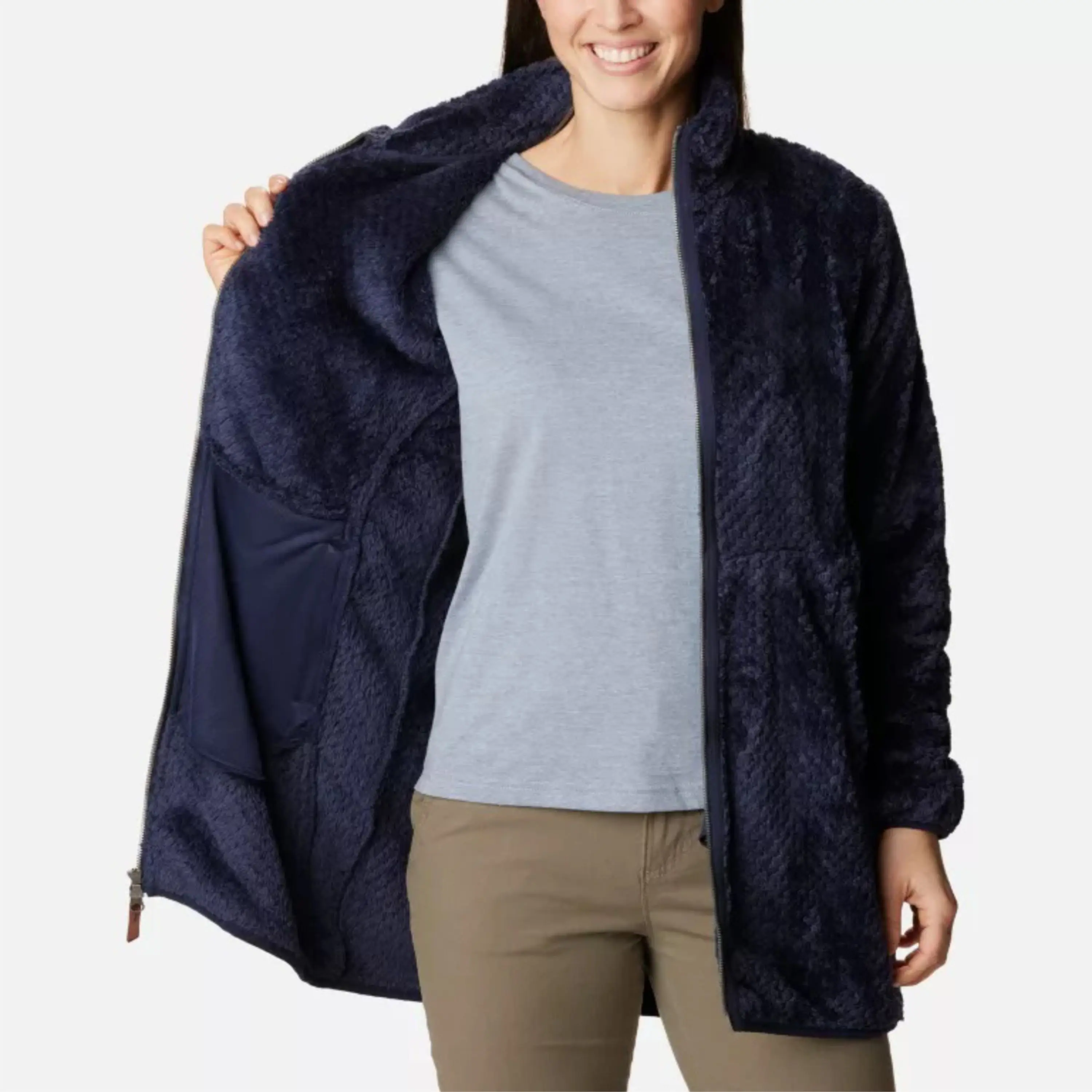 OEM Custom wholesale jacket plus size oversized full zip up custom women jacket polar fleece jacket
